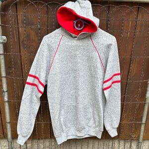 Tultex Gray and Red Men's Hoodie